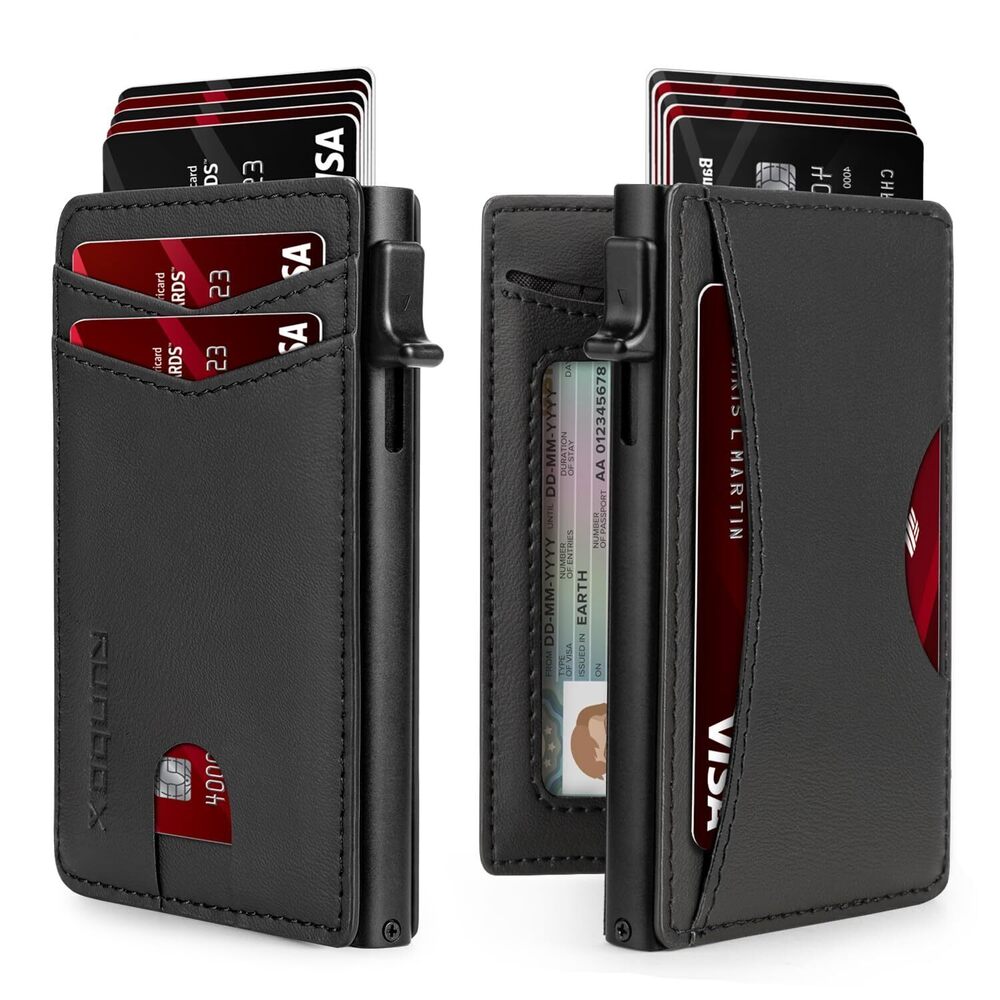 8196 Slim Card Wallet with ID Window – Minimalist RFID Wallet, Pop-Up
